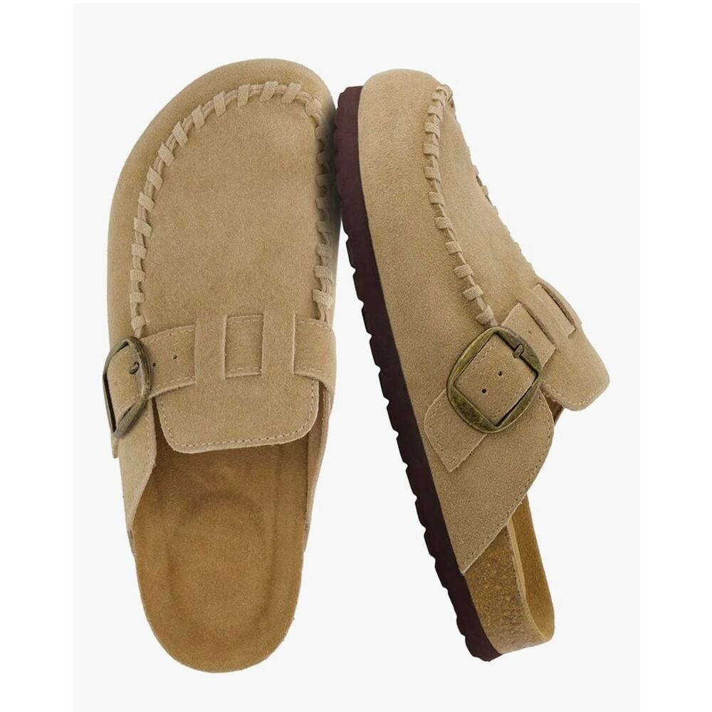 CUSHIONAIRE Suede‎ canoe adjustable clogs size 8
